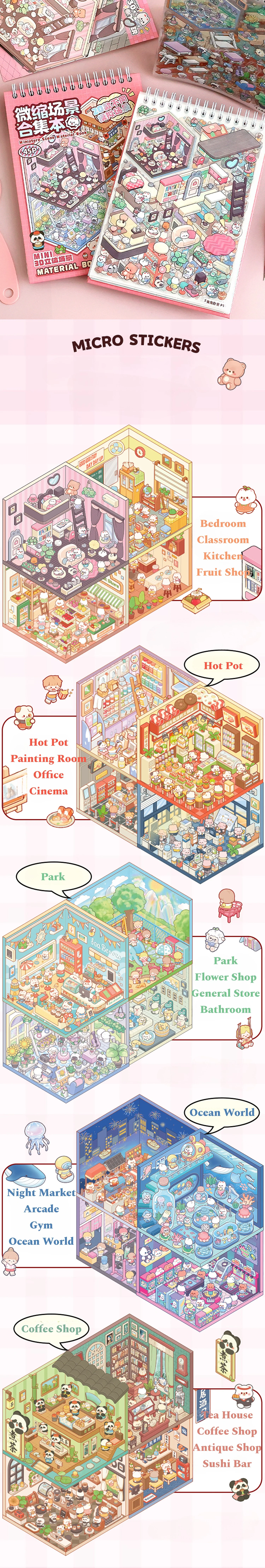 Livros de Cenários de Adesivos - produto em uso